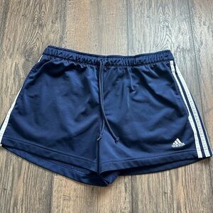 Adidas Women's Athletic Shorts in Navy with White Accents